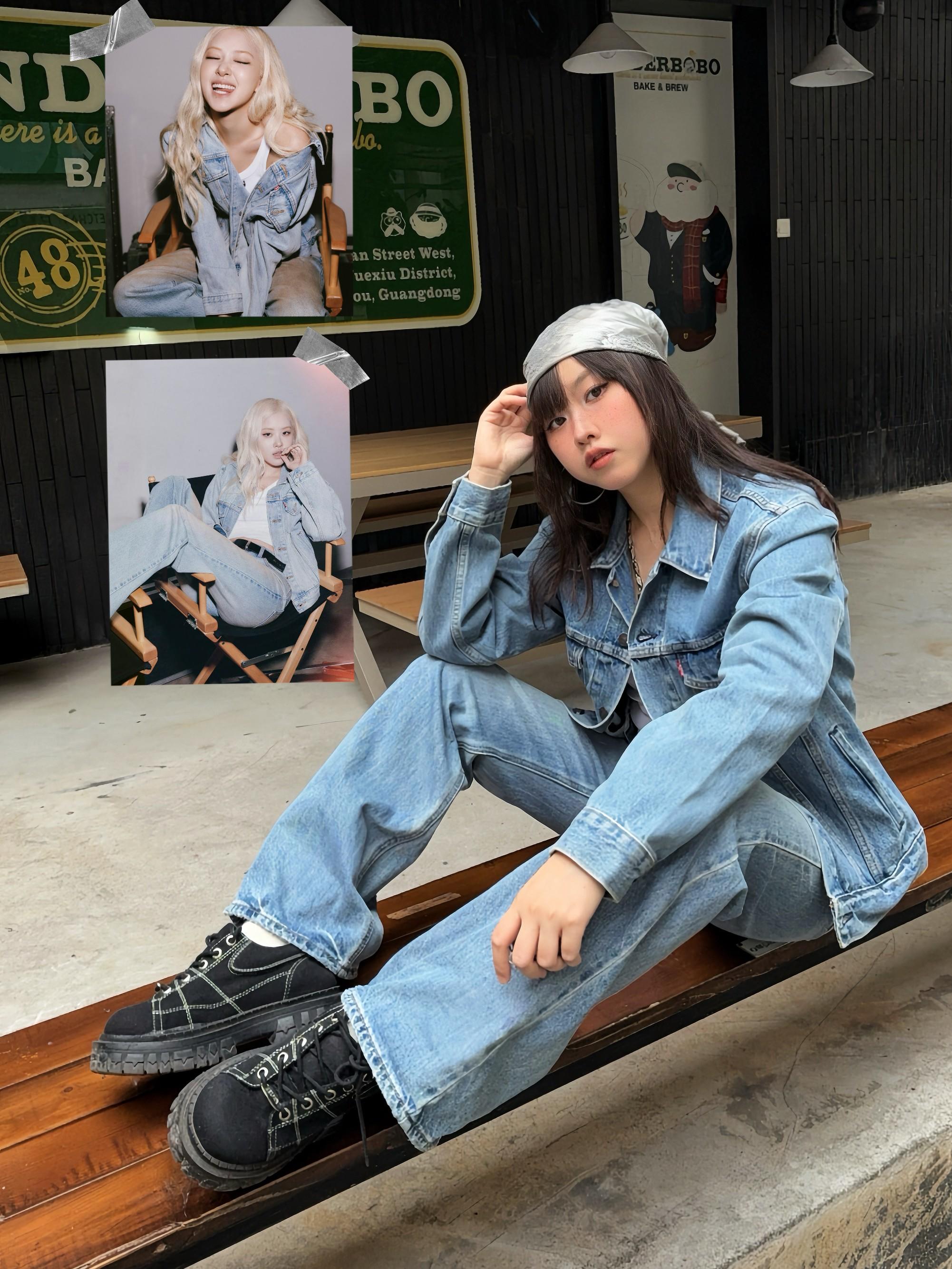 Offduty🏁ROSÉ朴彩英同款穿搭⚓️复古丹宁风绝了🩵